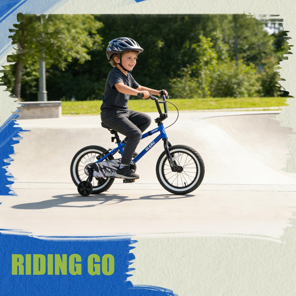 Glerc Kids Bike for Ages 1-8 Years Old, 12-16 Inch BMX Style Kids Bicycle with Training Wheels, Boys Bike for Children and Toddler, Multiple Colors