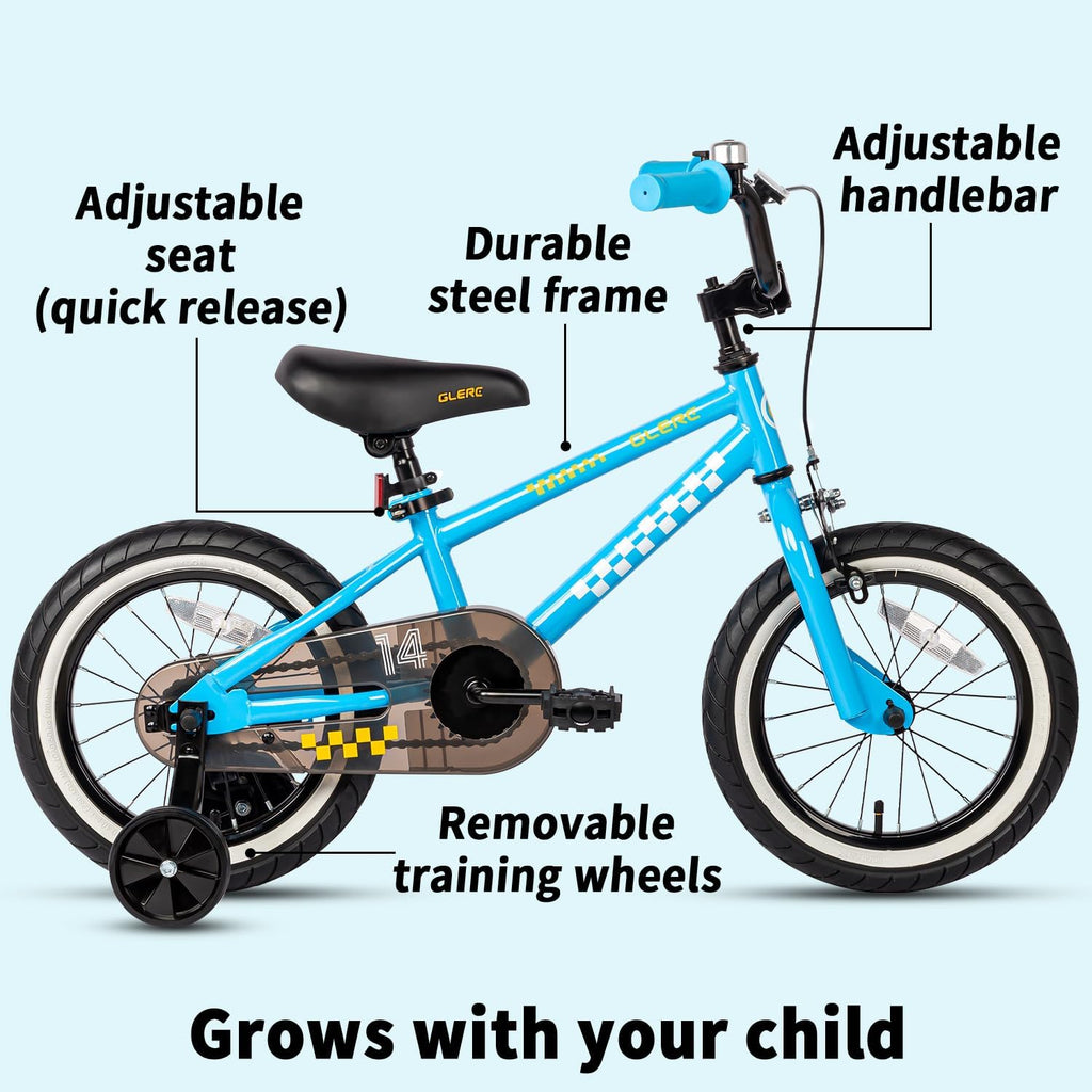 Glerc NuNu 12 14 16 Inch Kids Bike BMX Style for 2-8 Years Old Boys Girls, Toddler Bicycles with Training Wheels & Coaster Brake, Multiple Colors | Toddler Bicycles, Training Wheels, Coaster Brake, Toddler Bicycles, Training Wheels, Coaster Brake