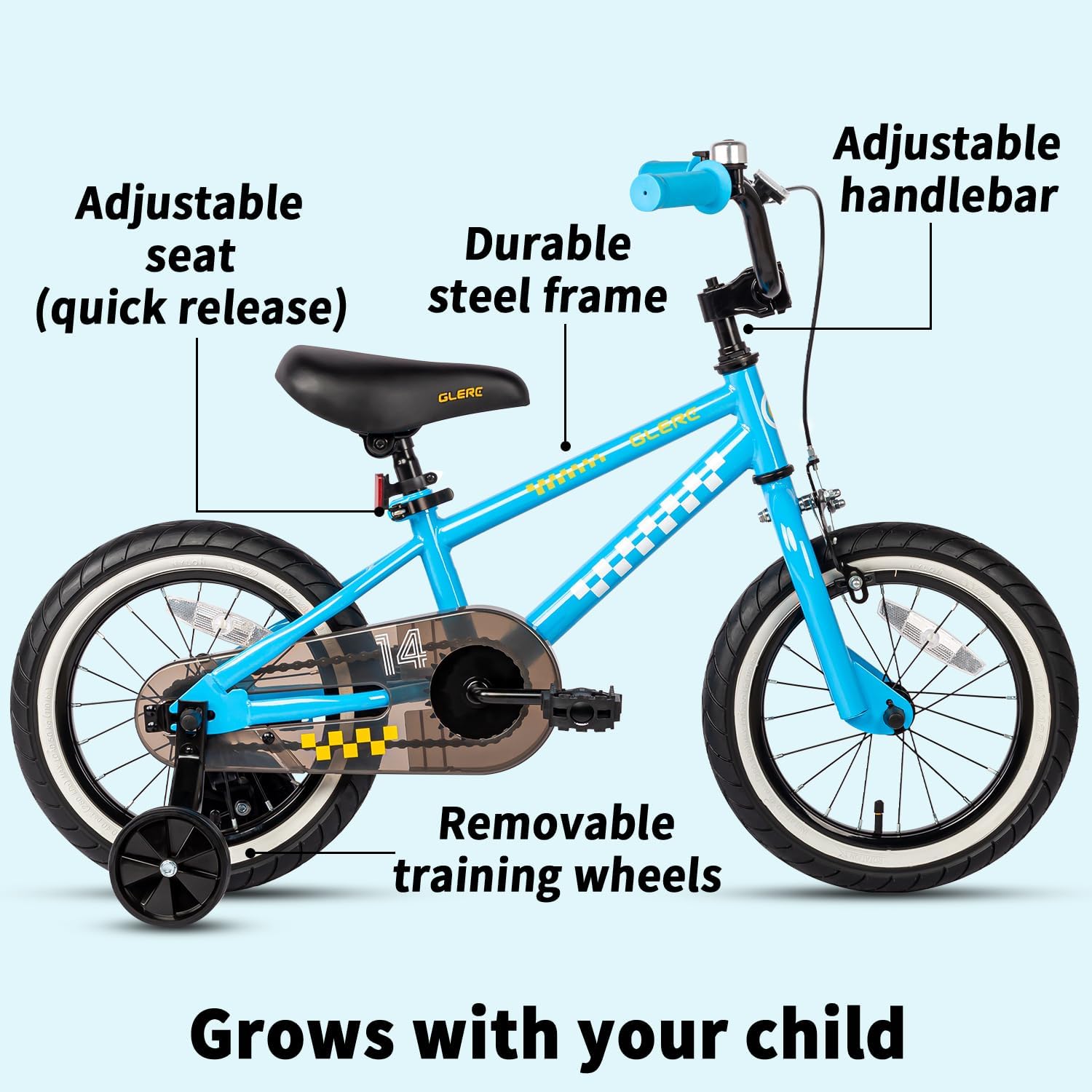 Glerc NuNu 12 14 16 Inch Kids Bike BMX Style for 2-8 Years Old Boys Girls, Toddler Bicycles with Training Wheels & Coaster Brake, Multiple Colors | Toddler Bicycles, Training Wheels, Coaster Brake, Toddler Bicycles, Training Wheels, Coaster Brake