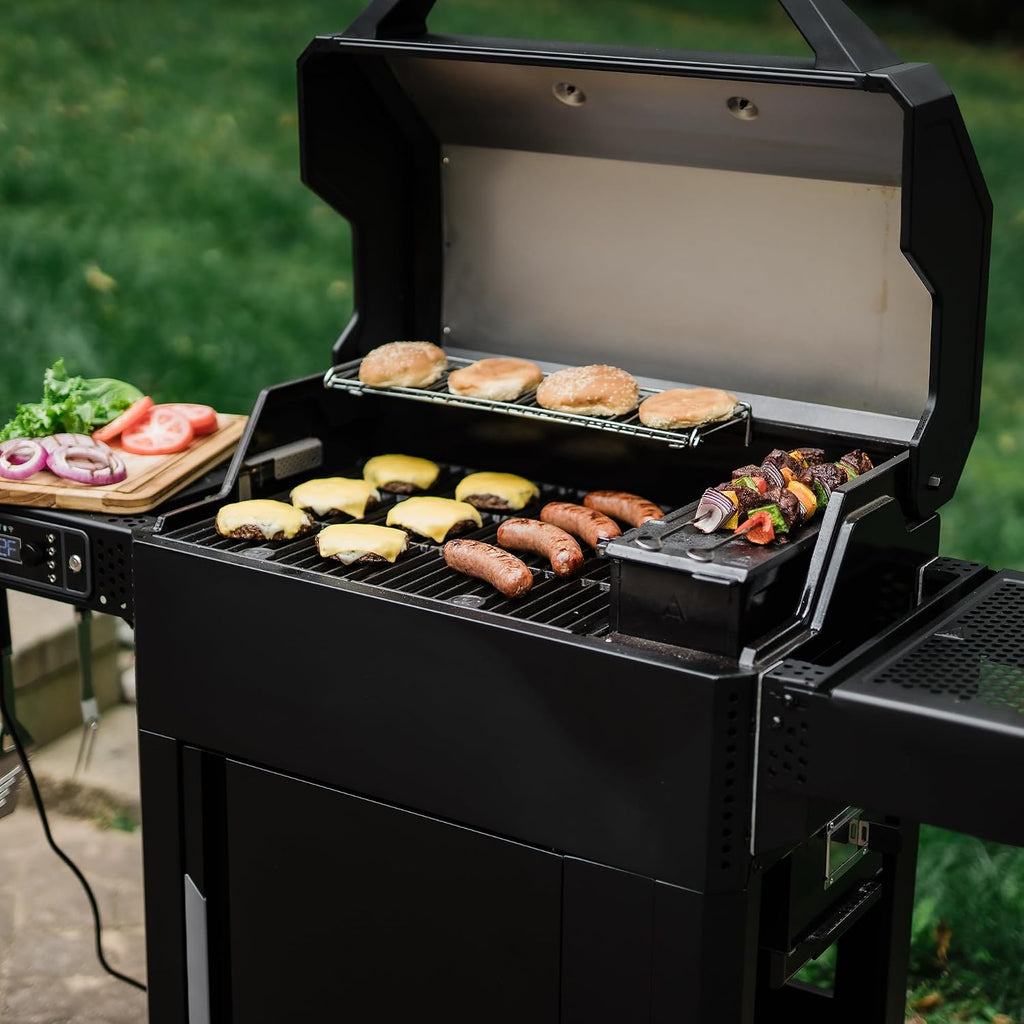 Masterbuilt AutoIgnite 545 Digital Charcoal Grill and Smoker Combo for Easy Grilling, Digital Control, App, Sear Plate, Mini Hopper and 545 BBQ Cooking Square In. in Black