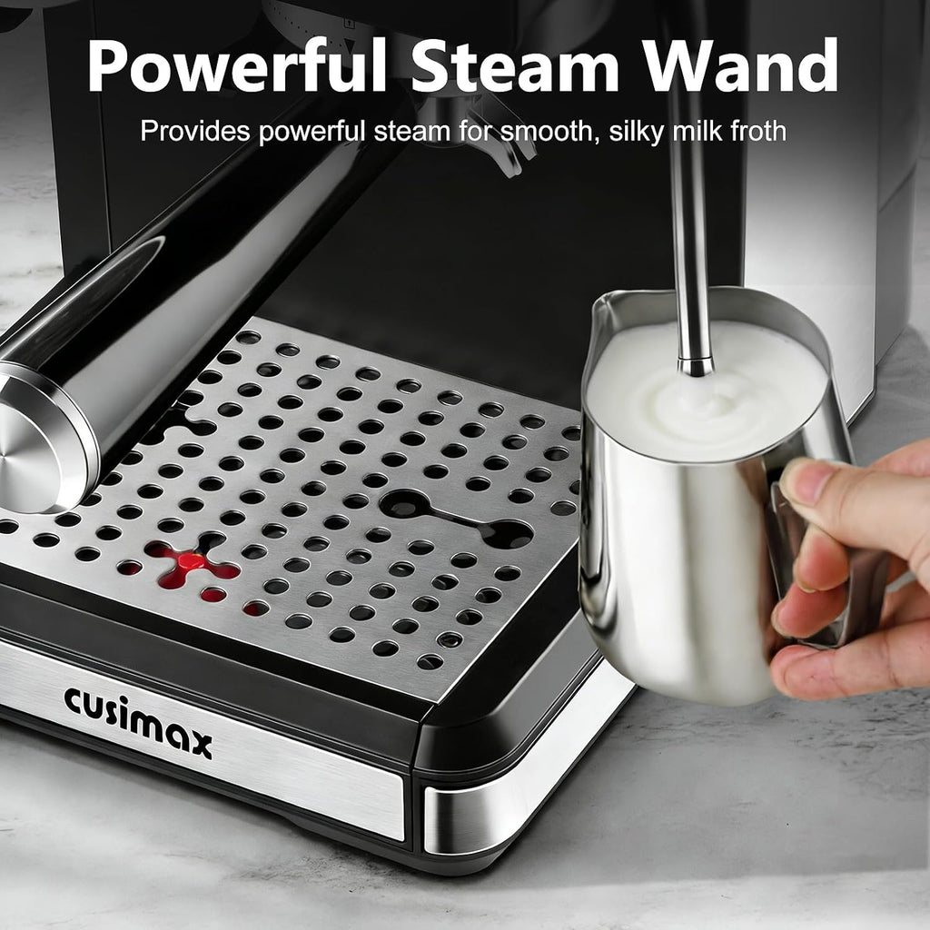 Espresso Machine with Grinder, 20 Bar Professional Expresso Coffee Machines with Milk Frother Steam Wand, Espresso Maker with 60oz Removable Water Tank, Cappuccino & Latte Machine for Home (Dark-Pro)
