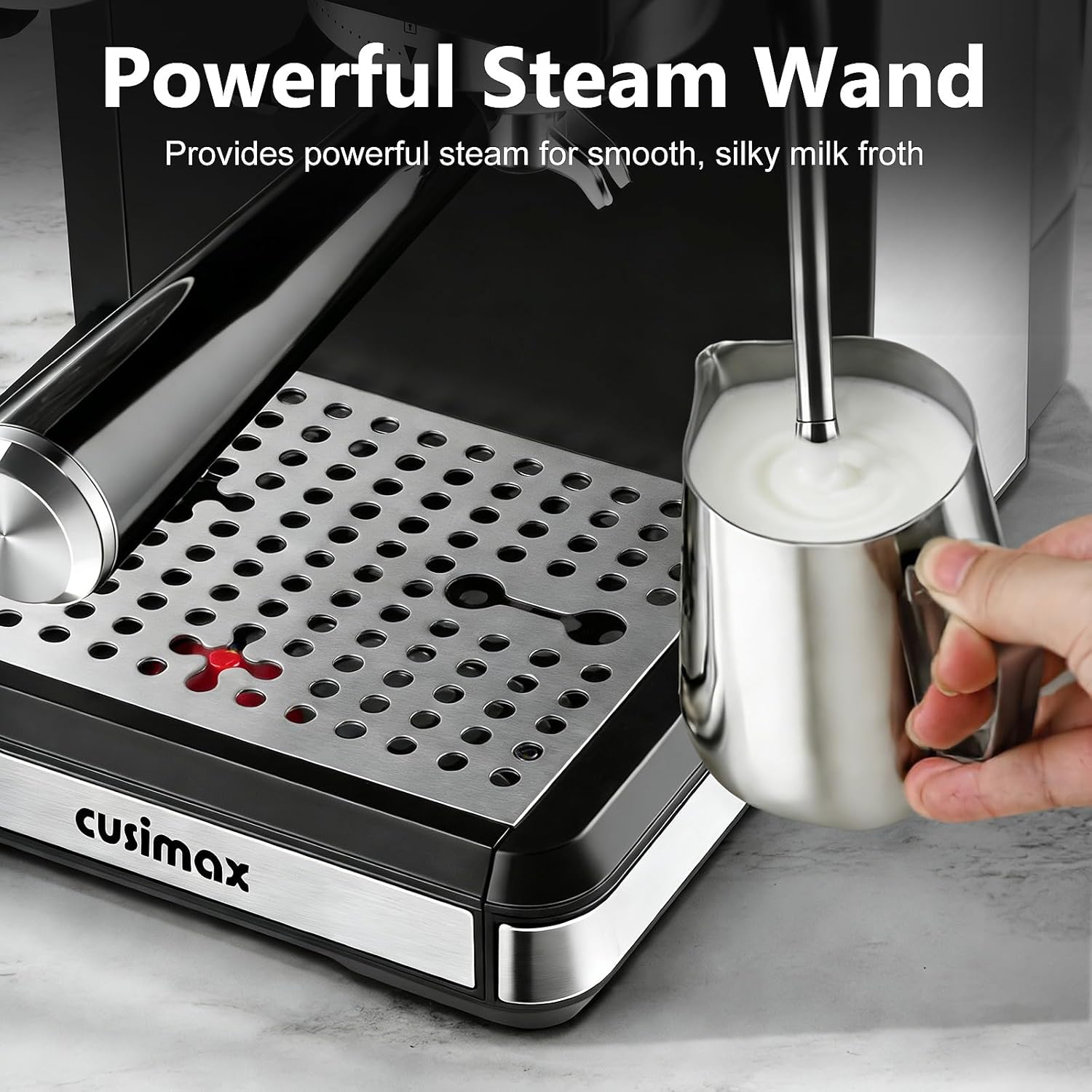 Espresso Machine with Grinder, 20 Bar Professional Expresso Coffee Machines with Milk Frother Steam Wand, Espresso Maker with 60oz Removable Water Tank, Cappuccino & Latte Machine for Home (Dark-Pro)
