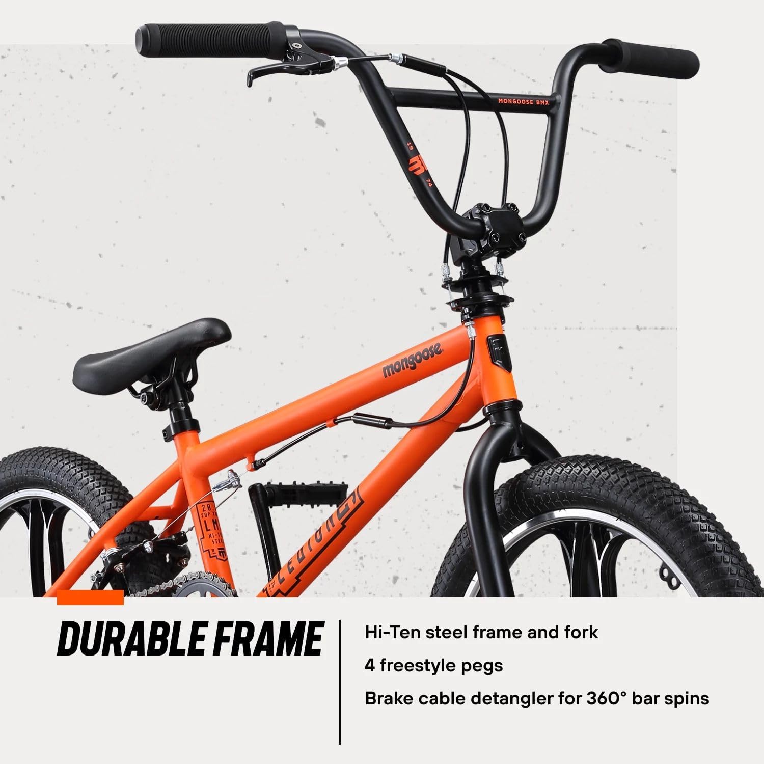 Mongoose Legion BMX Bike, Hi-Ten Steel Frame, 25x9T, 36x16T or 40x16T Gearing