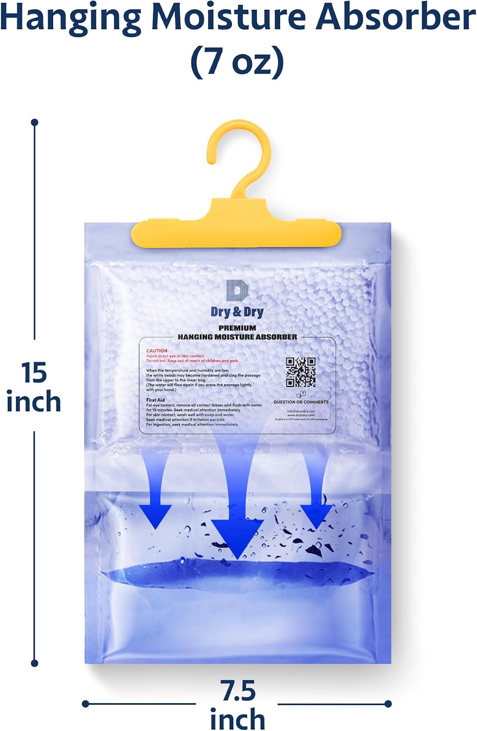 Dry & Dry 88 Pack[7 OZ] Premium Moisture Absorbers Dehumidifiers for Home Dehumidifier for Basement Dehumdifiers for Bedroom Small Dehumidifiers - Dehumidifiers Moisture Absorber, Blue & White