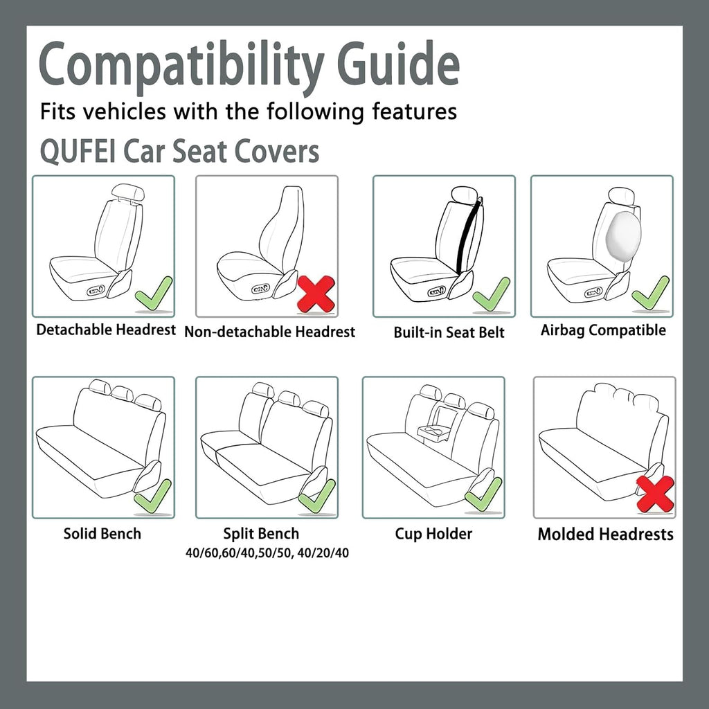 Car Seat Covers for Flex,for Ford Flex 2009-2019,Leather Front Seat Covers,Airbag-Compatible Car Seat Protectors,Waterproof Seat Cover for Cars(Black,2PCS/with Pillows)