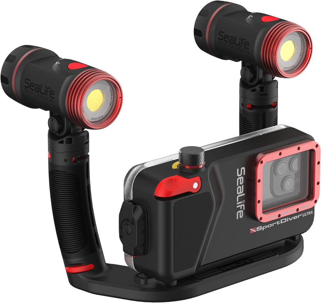 SeaLife SportDiver Ultra Underwater Smartphone Scuba Housing & Dual (2) Sea Dragon 2500 Lumen Lights, Waterproof Photography, Easy Camera Controls, Fits Most Phones