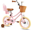 RULLY Donna Kids Bike for Girls Ages 2-7 Years, 12 14 16 Inch Princess Girls Bicycle with Doll Bike Seat, Training Wheels, Basket and Streamers, Kids Cycle Bikes, Multiple Colors | with Doll Bike Seat, Training Wheels, Basket, Streamers, Kids Cycle Bikes