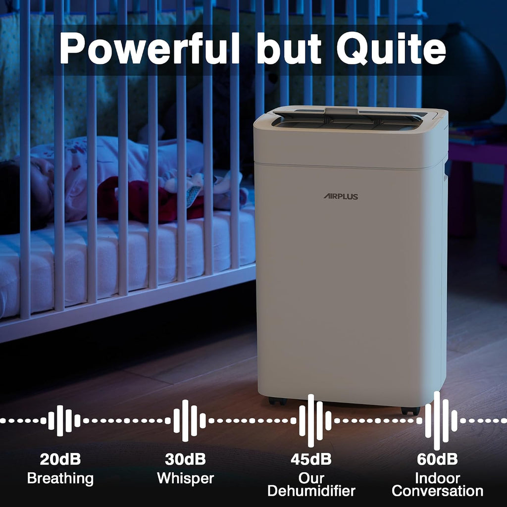 AIRPLUS 4500 Sq. Ft Dehumidifier for Basement, 70 Pints Dehumidifiers for Home with Drain Hose, Continuous Drainage, Intelligent Humidistat, Multifunctional Dehumidifier for bathroom, bedroom