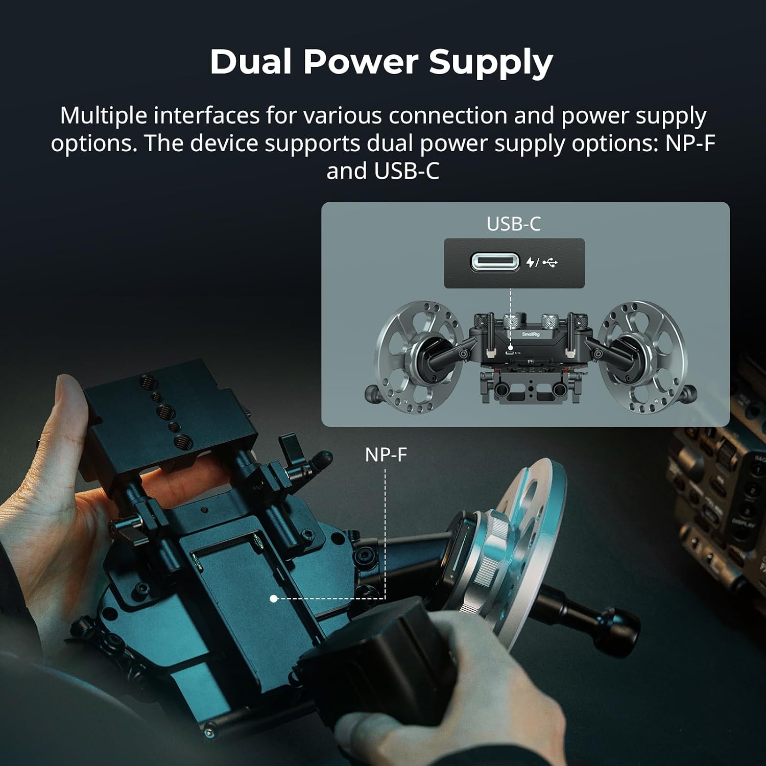 SmallRig Gimbal Control Wheels for DJI RS2 / RS 3 Pro/RS 4 / RS 4 Pro/RS 5 | Intuitive Control | Adjustable Damping | Dual Power Supply, for Heavy Duty Tripod - 4525