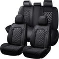 Car Seat Covers for Kia Sportage 2002-2026, Waterproof Nappa Leather Full Set Seat Cover, Anti-Slip and Comfortable Automotive Seat Protector&Accessories(Black)