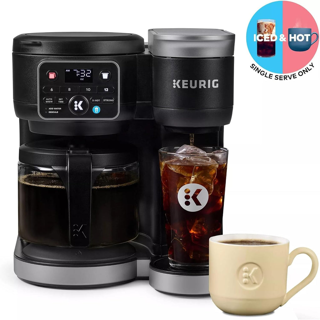 Keurig KD5600 K-Duo Hot & Iced Single Serve & Carafe Coffee Maker, 72oz Reservoir, MultiStream Technology (Gen 2), Black (Renewed)