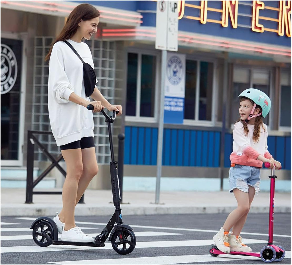 Micro Kickboard | Maxi LED Kids Scooter for Ages 5-12 | Children up to 110 lbs | 3 Wheel Lean-to-Steer Design | Adjustable T Bar | Smooth Ride, Motion Activated PU LED Wheels | Swiss Design