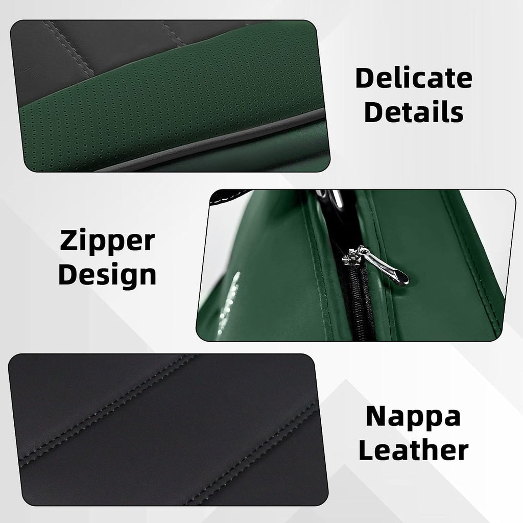 Car Seat Cover Fit for Honda Pilot 2003-2025,Compatible Airbag Non-Slip Waterproof Seat Cover,Car Seat Protector Premium Interior (Standard 2 Seats,Black Green)