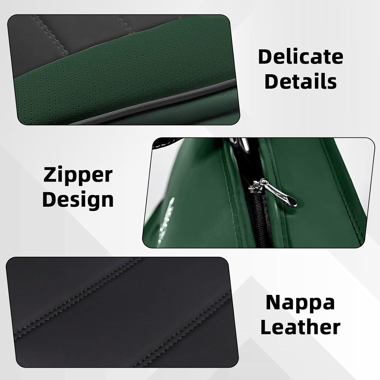 Car Seat Cover Fit for Honda Pilot 2003-2025,Compatible Airbag Non-Slip Waterproof Seat Cover,Car Seat Protector Premium Interior (Standard 2 Seats,Black Green)