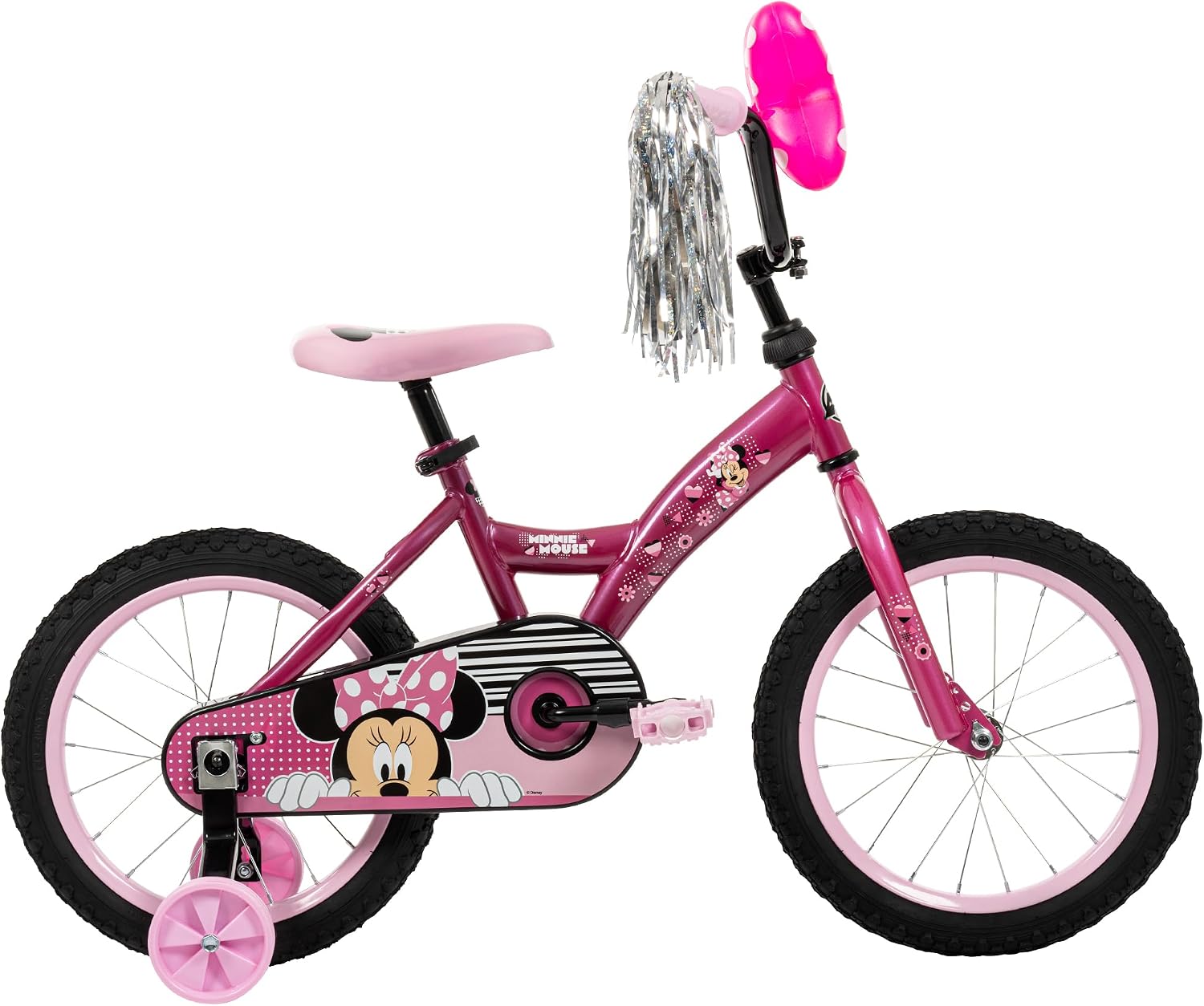 Huffy Disney Girls' Bikes, 12/16 Inch Sizes, Ages 3+ Years Old, Disney Princess, Minnie Mouse, Frozen Bicycles, Characters, Removable Training Wheels, Streamers, Easy Assembly, Durable, Safe