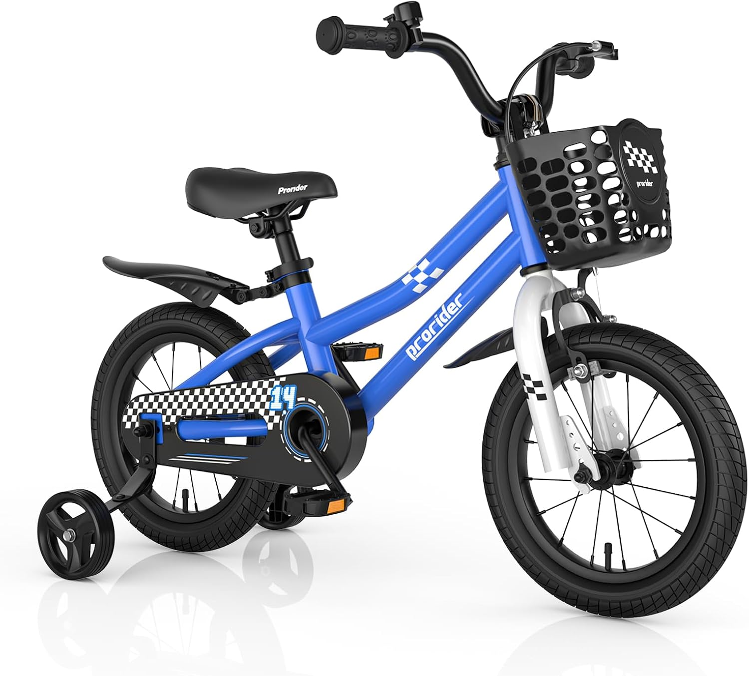 GYMAX 14'/16'/18' Kids Bike for 3-5/4-7/4-8 Years, Childrens Bicycle w/Removable Training Wheels, Basket & Dual Handbrake, Toddler Bike for Boys Girls