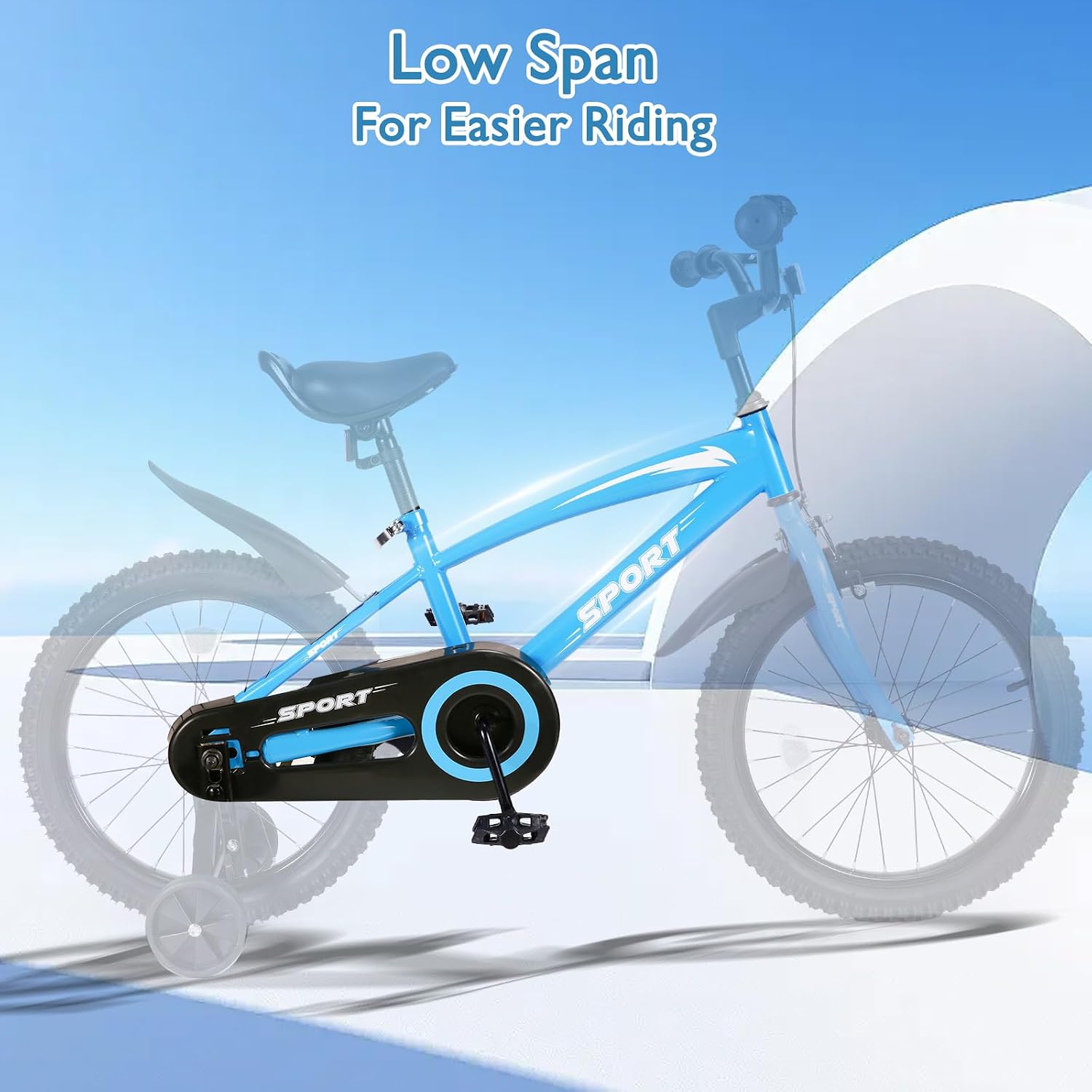 BODIOO Kid Bike for Boys Girls 18 Inch Kid Bicycle with Kickstand Adjustable Seat Dual Brake System Sturdy Frame Lightweight Pump Reflector