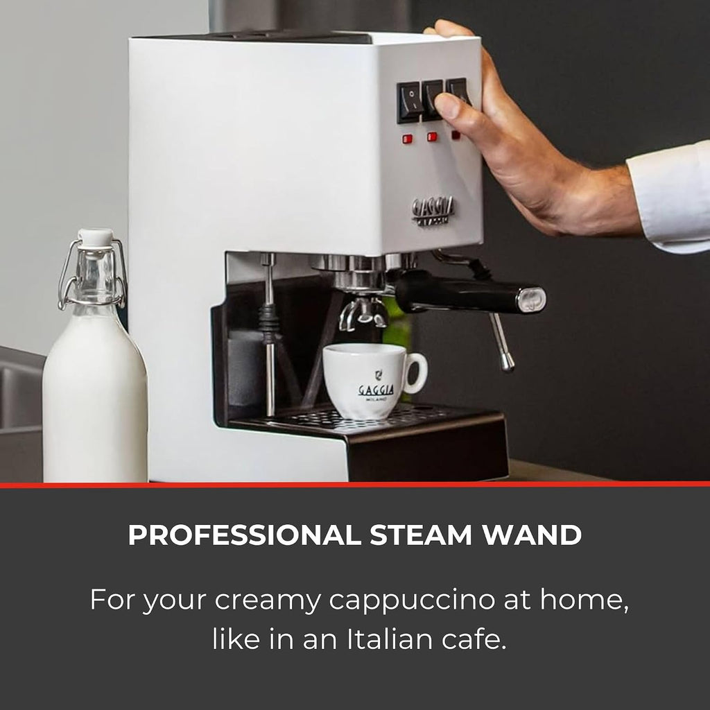Gaggia RI9380/48 Classic Evo Pro Espresso Machine, Polar White, Small