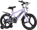 Kids Bike 16/18 Inch – High Carbon Steel Frame, Magnesium Alloy Wheels, Training Wheels with Night Glow, Adjustable Seat, Water Bottle – Girls & Boys Bicycle Ages 3-8