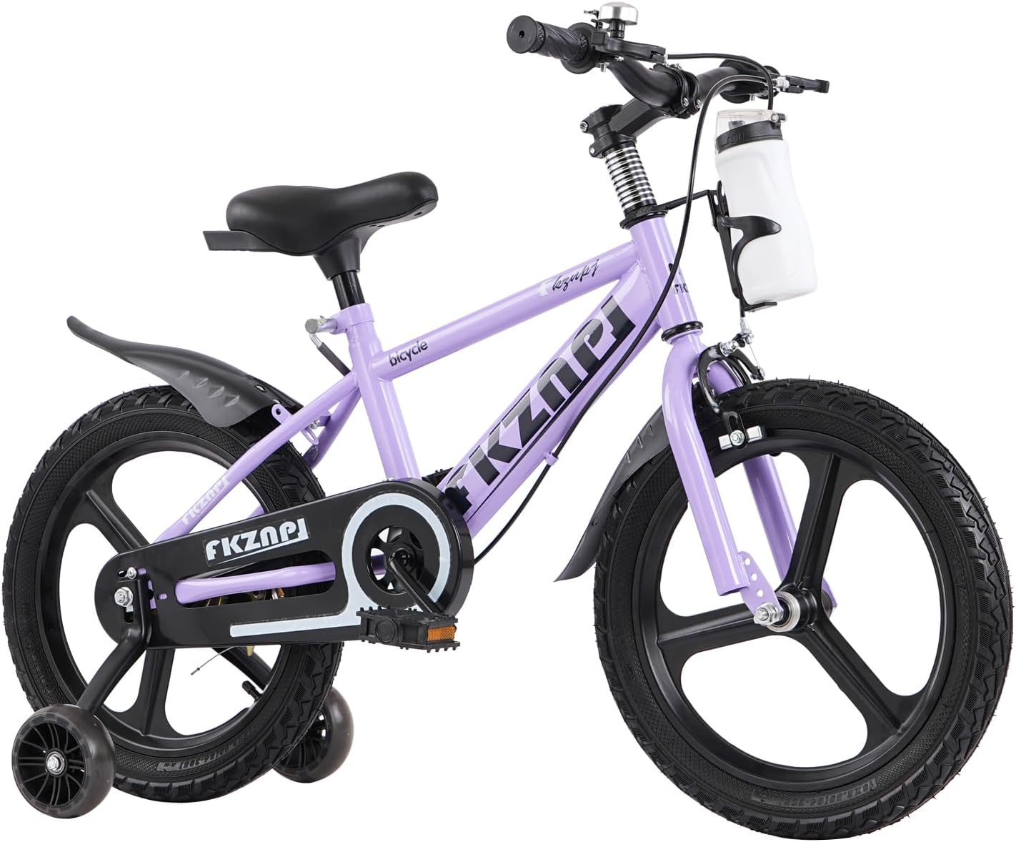 Kids Bike 16/18 Inch – High Carbon Steel Frame, Magnesium Alloy Wheels, Training Wheels with Night Glow, Adjustable Seat, Water Bottle – Girls & Boys Bicycle Ages 3-8