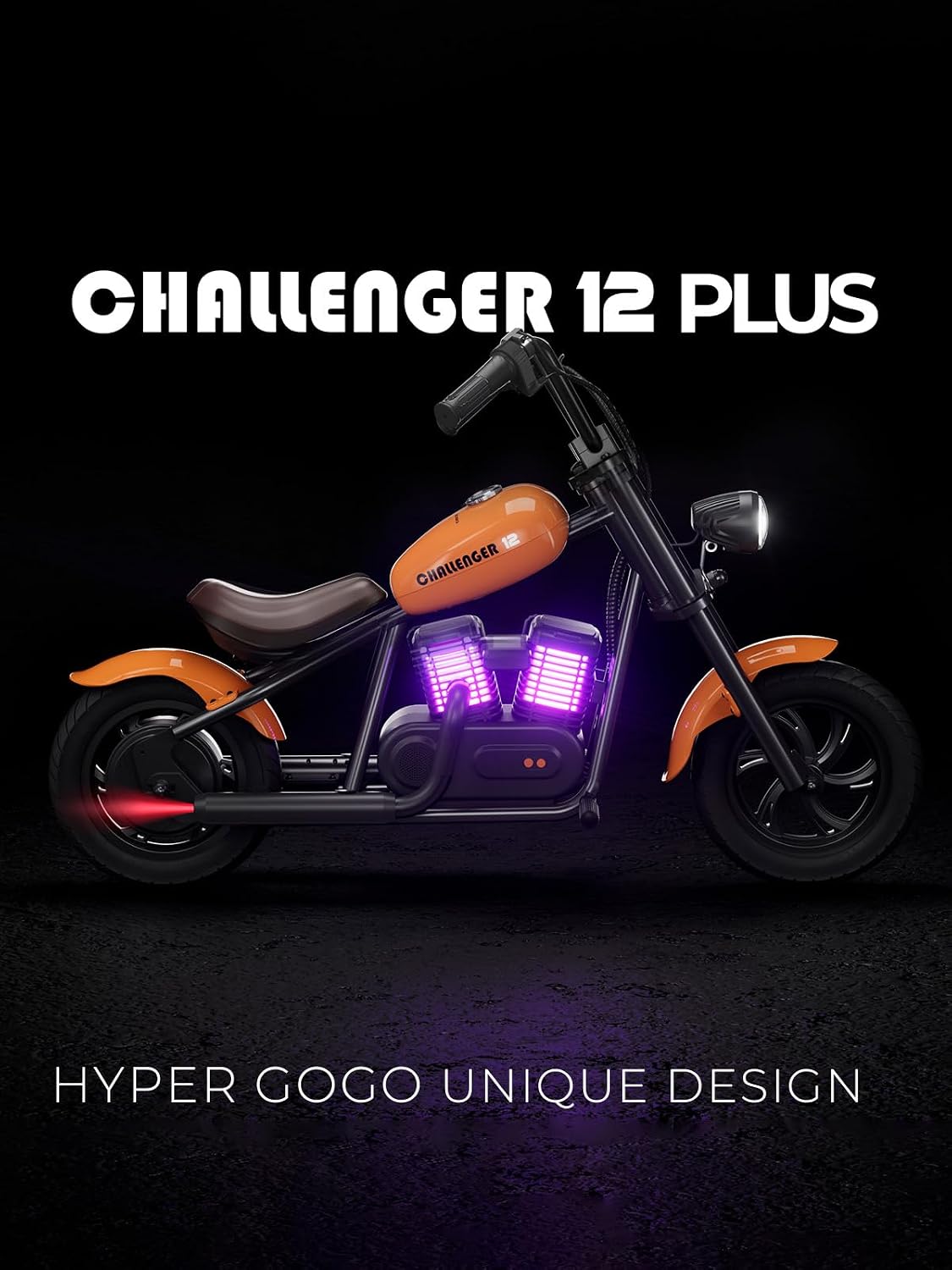 Hyper GoGo Kids Electric Motorcycle – Retro-Style Bike with Ambient Lighting, Built-in Music, Speeds Up to 10 MPH & 60 Minutes of Continuous Ride Time, for Ages 3+ (Blue)