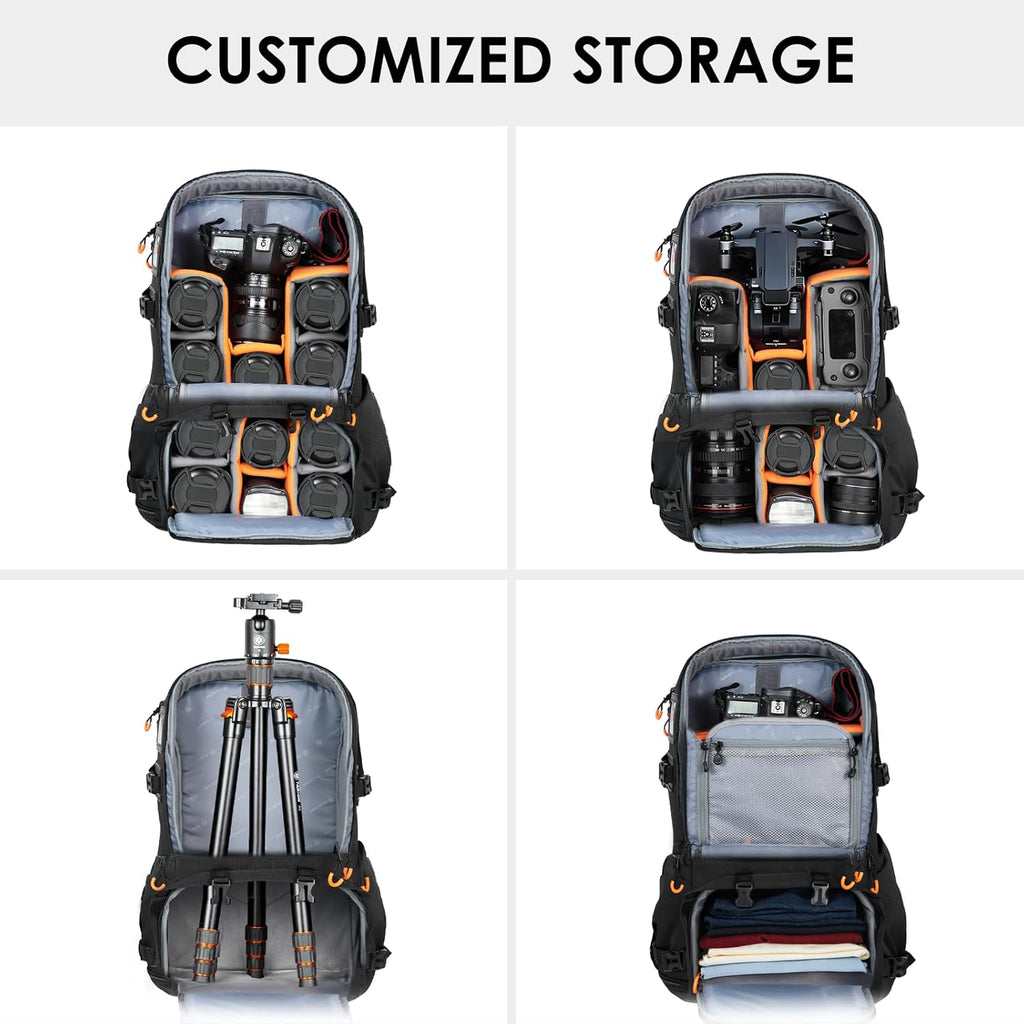 TARION Extra Large Camera Backpack - Professional DSLR Drone Bag 17.3 Laptop Compartment - Hardshell High-Density Foam Protection with Rain Cover PB02