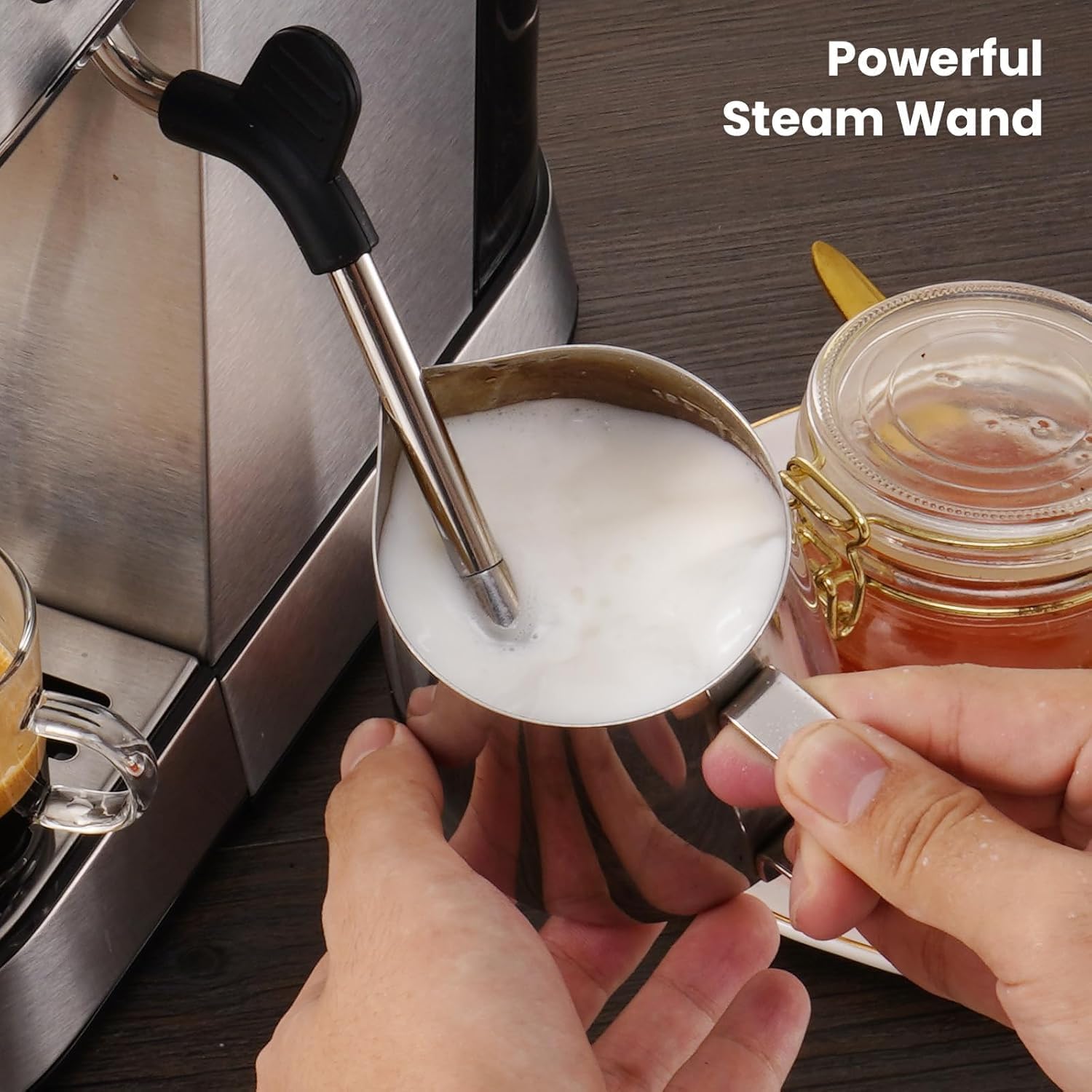 Gevi Commercial Espresso and Coffee Makers, Professional 20 Bar Espresso Maker with Milk Frother, Stainless Steel Expresso Coffee Machines for Home, Compact Cappuccino Machine, Great Gift