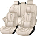 Arazi Car Seat Covers Full Set for Toyota Prius 2001-2025, Nappa Leather Seat Cover Full Coverage Waterproof Seat Protector (Beige,5 Seats Standard)