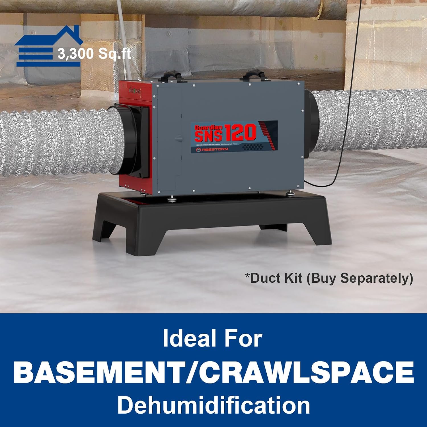 Abestorm 235 Pint Commercial Dehumidifiers for Crawl Space, Basement, Whole Homes up to 3,300 sq. ft, Water Damage Restoration Equipment with Pump and Drain Hose