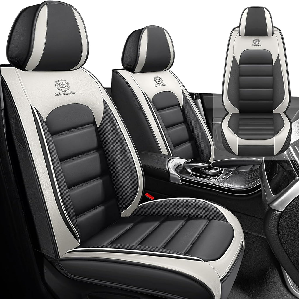 Car Seat Cover Fit for Jeep Wrangler 2000-2025,Compatible Airbag Non-Slip Waterproof Seat Cover,Car Seat Protector Premium Interior (Standard 2 Seats,Gray White)