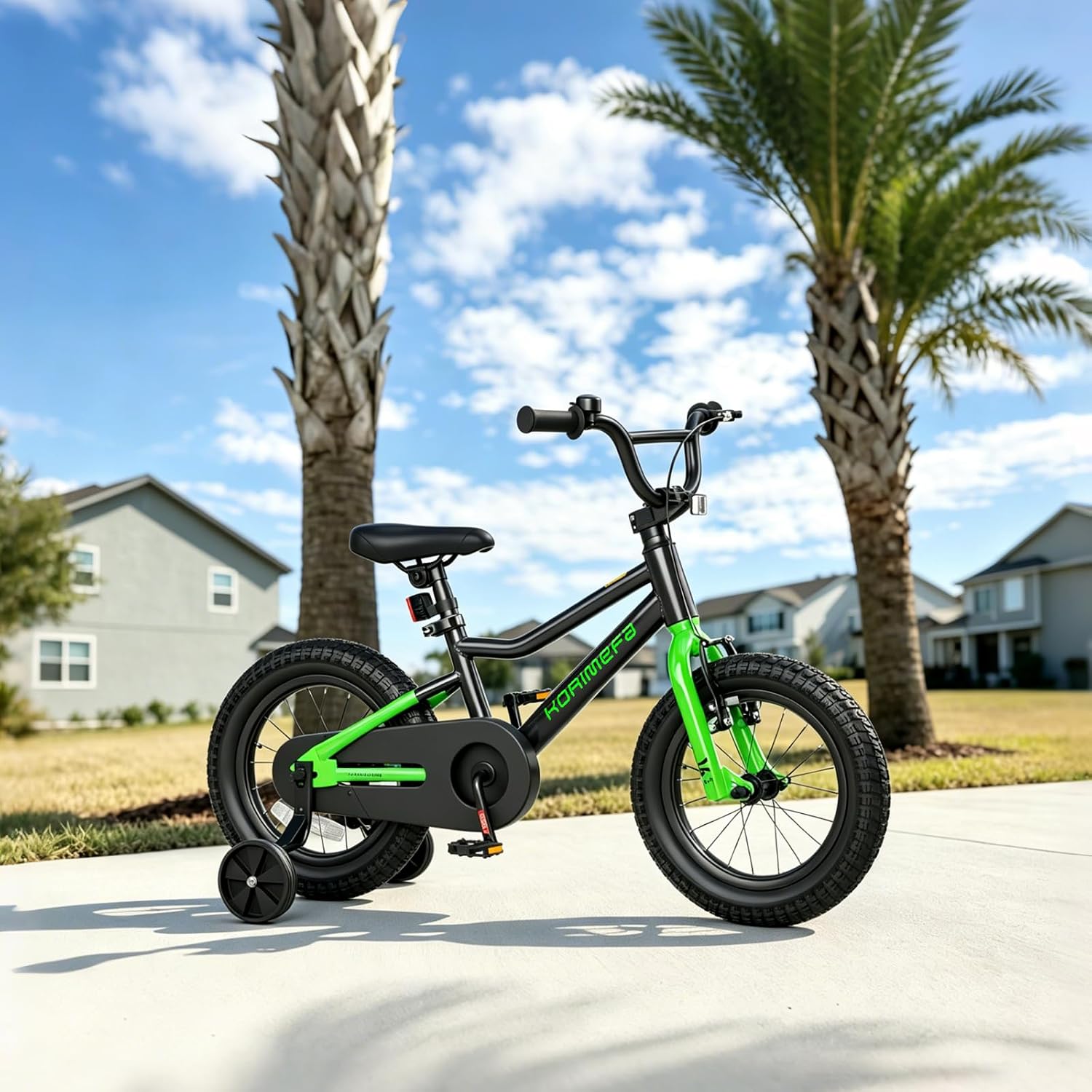 KORIMEFA Kids BMX Bike for 2-8 Years Old, 12 14 16 Inch Coaster Brake Bicycle with Removable Training Wheels, Children Bike for Little Boys & Girls, Rider Height 33-50 Inch