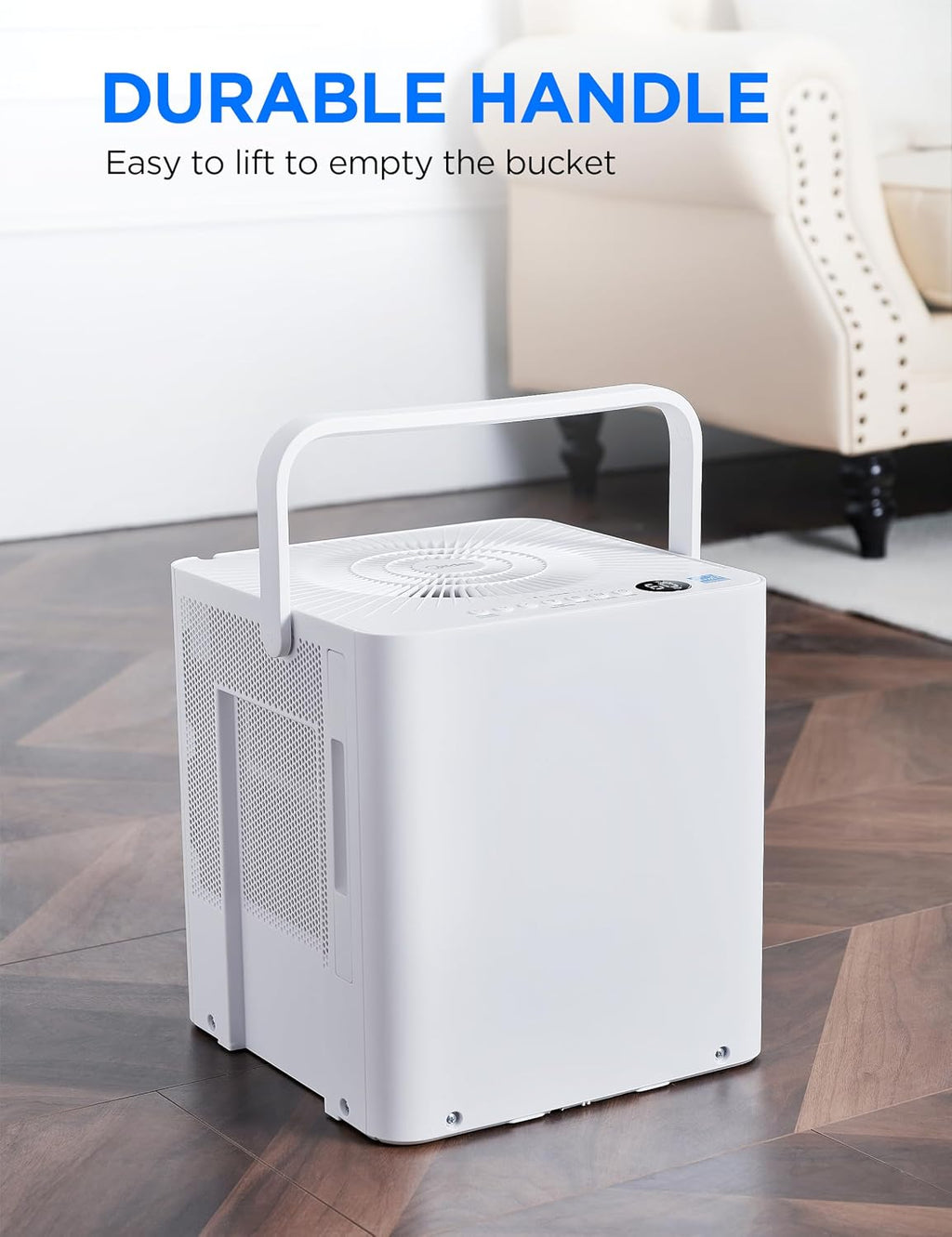 Midea Cube 35 Pint Dehumidifier for Basement and Rooms at Home for up to 3,500 Sq. Ft., Smart Control, Compatible with Alexa (White), Drain Hose Included
