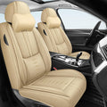 Car Seat Covers for Flex,for Ford Flex 2009-2019,Leather Front Seat Covers,Airbag-Compatible Car Seat Protectors,Waterproof Seat Cover for Cars(Beige,2PCS/with Pillows)