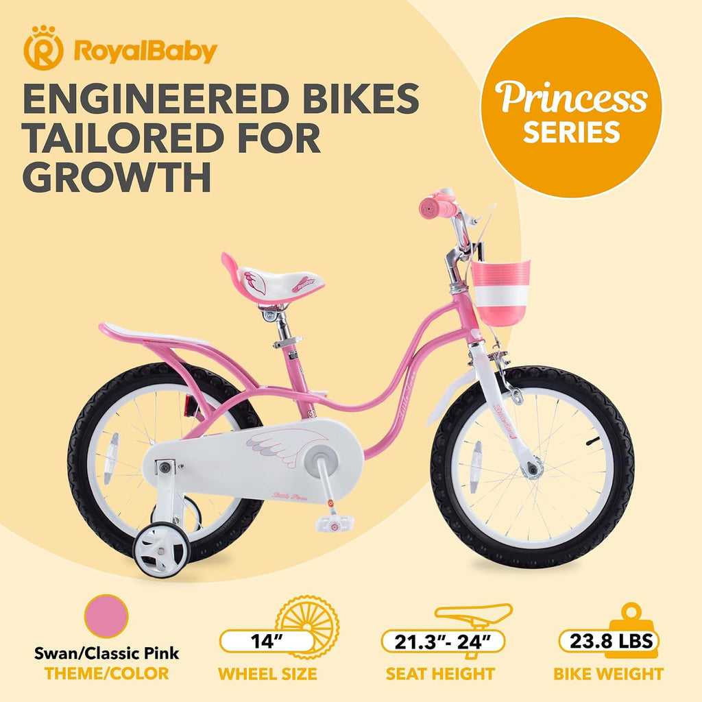 Royalbaby Princess Girls Kids Bike 12 14 16 18 20 Inch Children Bicycle with Basket for Age 3-12 Years