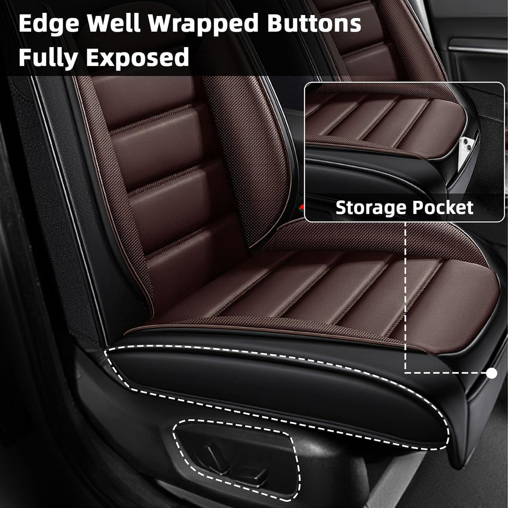 Car Seat Cover Fit for Ford Bronco Sport 2021-2025,Compatible Airbag Non-Slip Waterproof Seat Cover,Car Seat Protector Premium Interior (Standard 2 Seats,Black Coffee)
