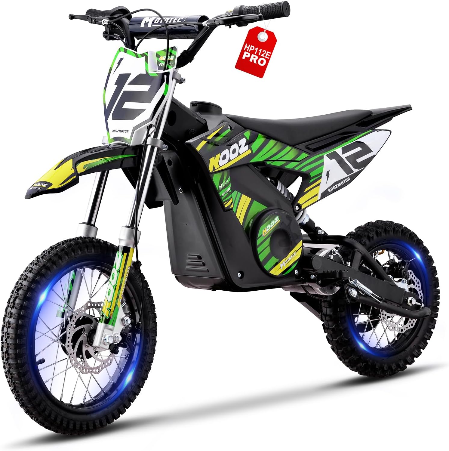 KOOZ HP112E PRO 36V 1000W Electric Dirt Bike for Kids, 3 Speed Modes Teen Electric Motorcycle Up to 20.6 MPH& 19 Miles Long-Range, Dual Suspension & Disc Brake, 16' Sturdy Tire