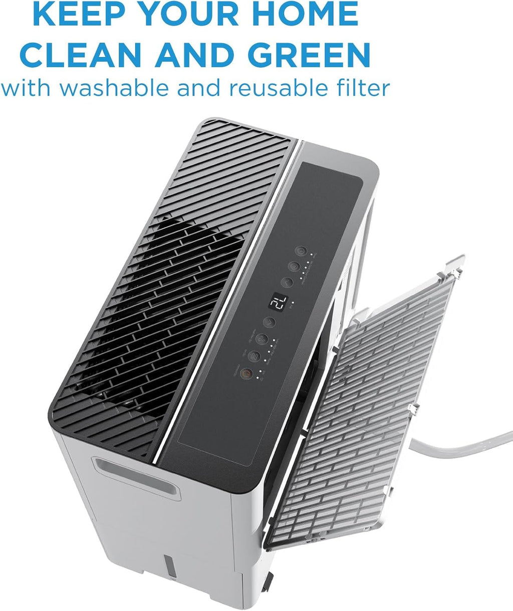 Midea 4,500 Sq. Ft. Dehumidifier with Pump Included 50 Pint - Ideal for Basements, Large & Medium Sized Rooms, and Bathrooms (Renewed)