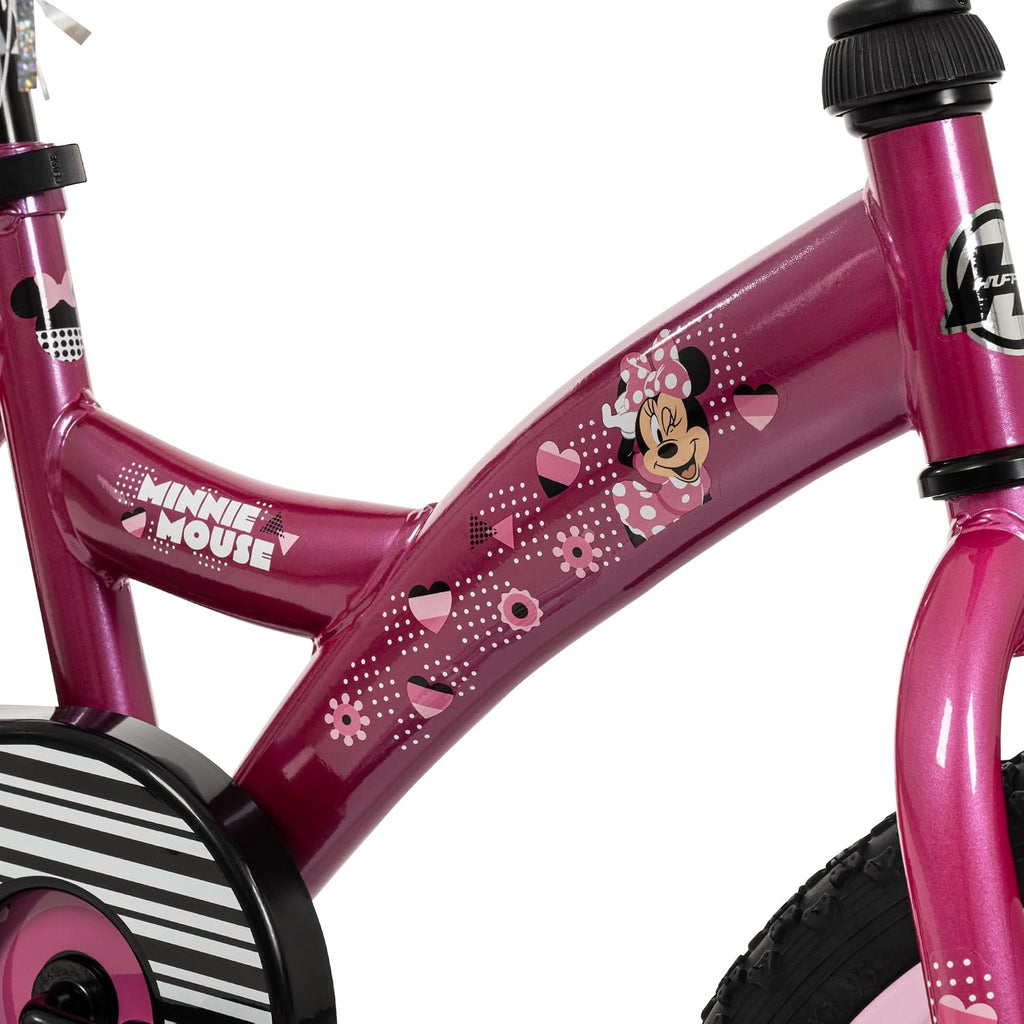 Huffy Disney Girls' Bikes, 12/16 Inch Sizes, Ages 3+ Years Old, Disney Princess, Minnie Mouse, Frozen Bicycles, Characters, Removable Training Wheels, Streamers, Easy Assembly, Durable, Safe