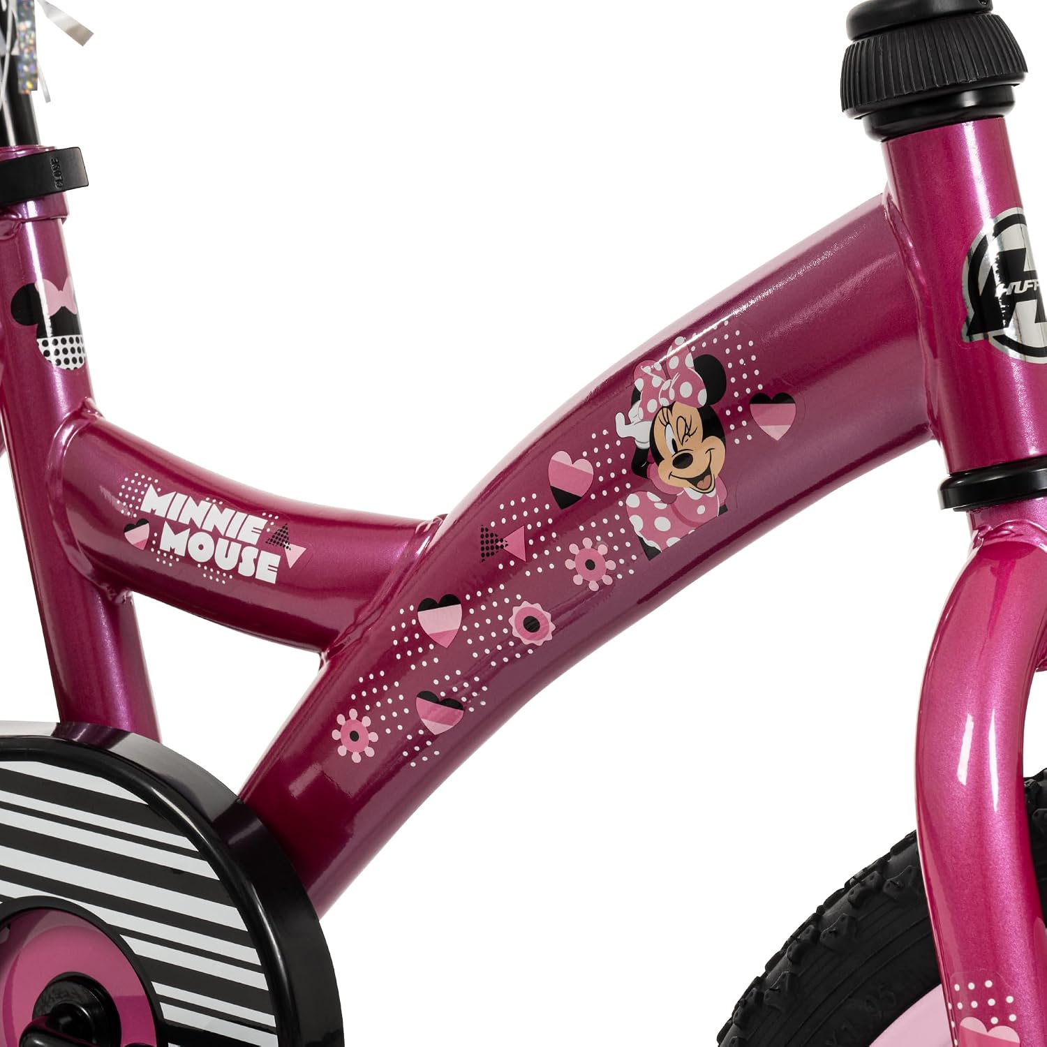 Huffy Disney Girls' Bikes, 12/16 Inch Sizes, Ages 3+ Years Old, Disney Princess, Minnie Mouse, Frozen Bicycles, Characters, Removable Training Wheels, Streamers, Easy Assembly, Durable, Safe