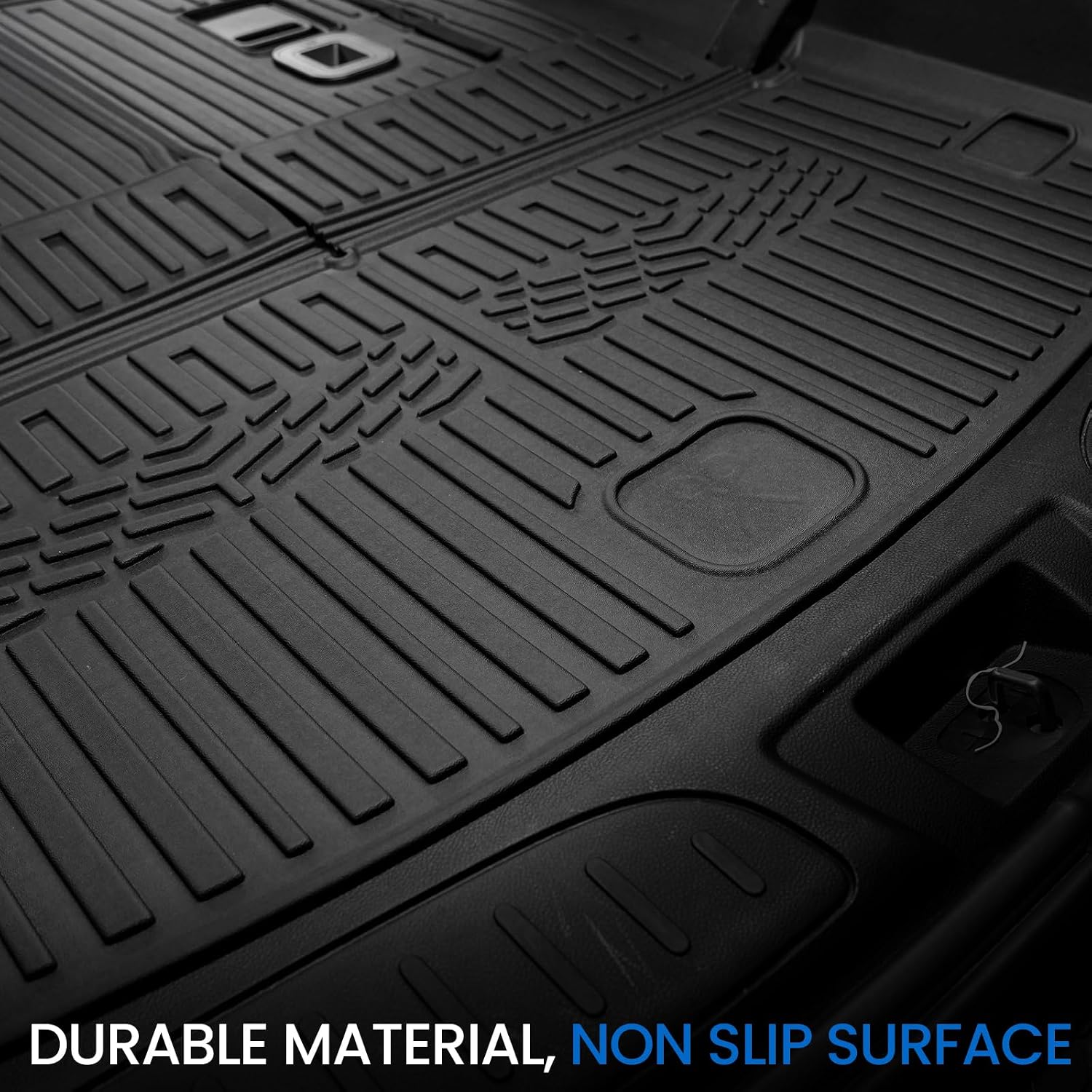 Floor Mats Set for 2016-2026 Dodge Durango (Only for 7 Seats with Bench Seats), All Weather TPE Backrest Mat Trunk Mat Cargo Liner Door Sill Guards Accessories (7 Seats Floor Mats Set)