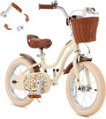 RoyalBaby Girls Bike, Stargirl EZ Kids Bike Balance and Pedal Bicycle with Basket and Dual Handbrake, 12 14 16 18 Inch Toddlers to Big Kids 3-8 Years, Multiple Colors