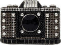 HUANG ZHUANG Cute Camera Shape Crystal Clutch Purse Mini Rhinestone Evening Bag Wedding Handbag Party Women Purse