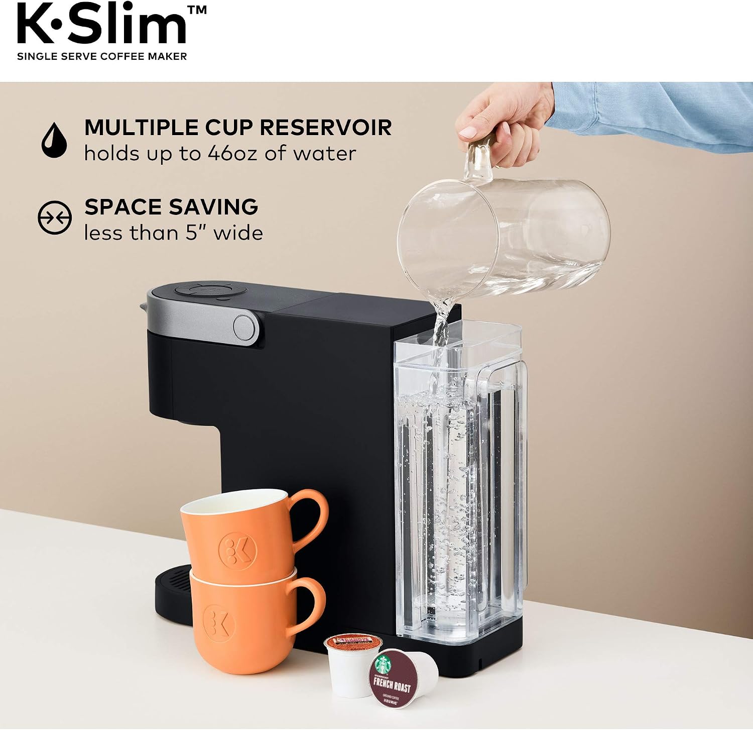 Keurig K-Slim Single Serve Coffee Maker with McCafé Classic Collection Variety Pack, 40 Count K-Cup Pods
