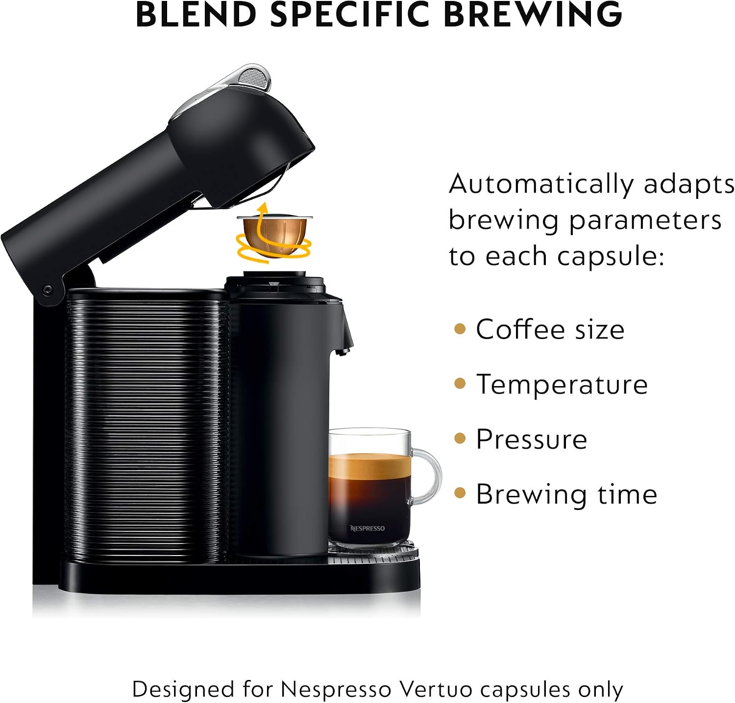 Nespresso Vertuo Coffee and Espresso Maker by Breville, Matte Black with Aeroccino Milk Frother