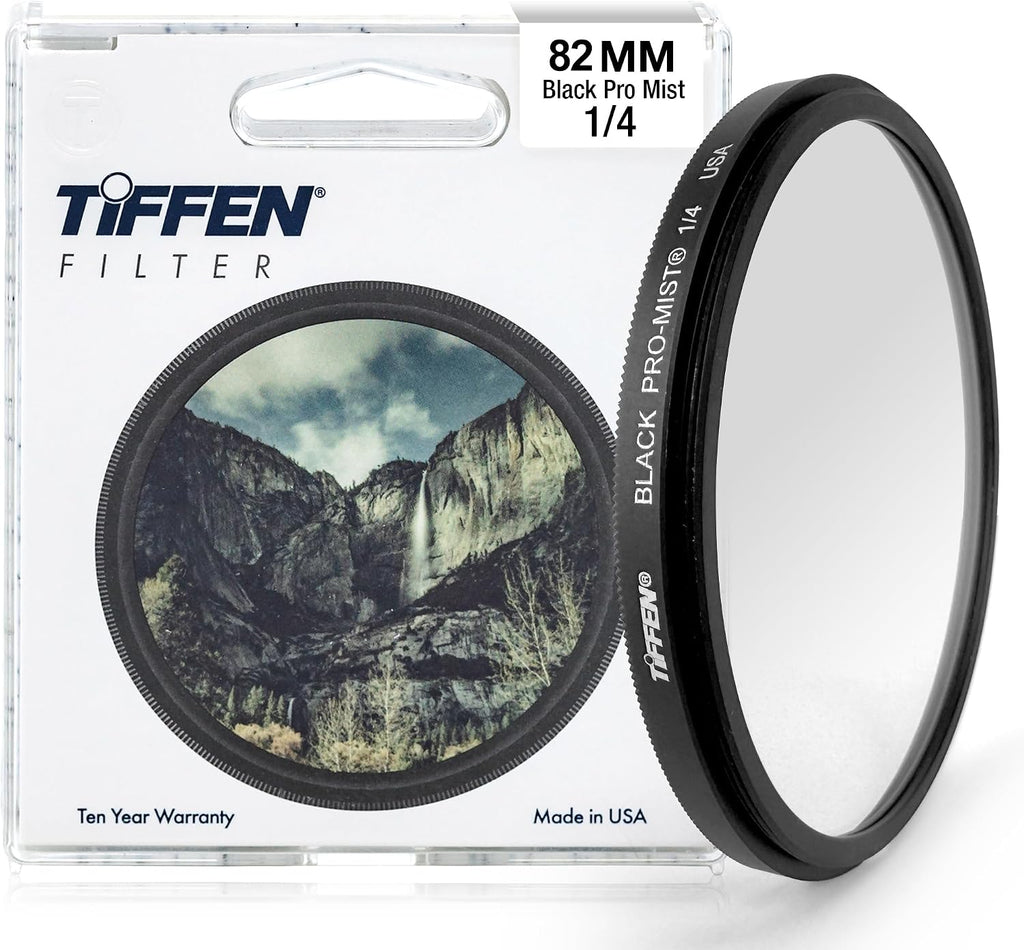 Tiffen 82mm Black Pro-Mist 1/4 Filter|Black Pro-Mist Filter|Ultra Slim|Cinematic Effect Camera for Portrait Photography/Video/Vlog