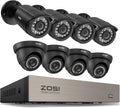 ZOSI 8CH 3K Lite Wired Security Camera System with AI Human Vehicle Detection, 8pcs 1080p Outdoor Indoor Surveillance Cameras, H.265+ 8-Channel CCTV DVR, NO Monthly Fee, Remote Access, NO Hard Drive