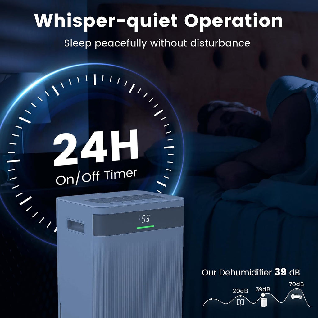 COSTWAY 54 Pints Dehumidifier for Basement, 4500 Sq.Ft Dehumidifier with 3 Modes, LED Display, 3-Color Indicator Light, 24H Timer, Child Lock, Drain Hose & Auto Defrost for Bathroom Bedroom