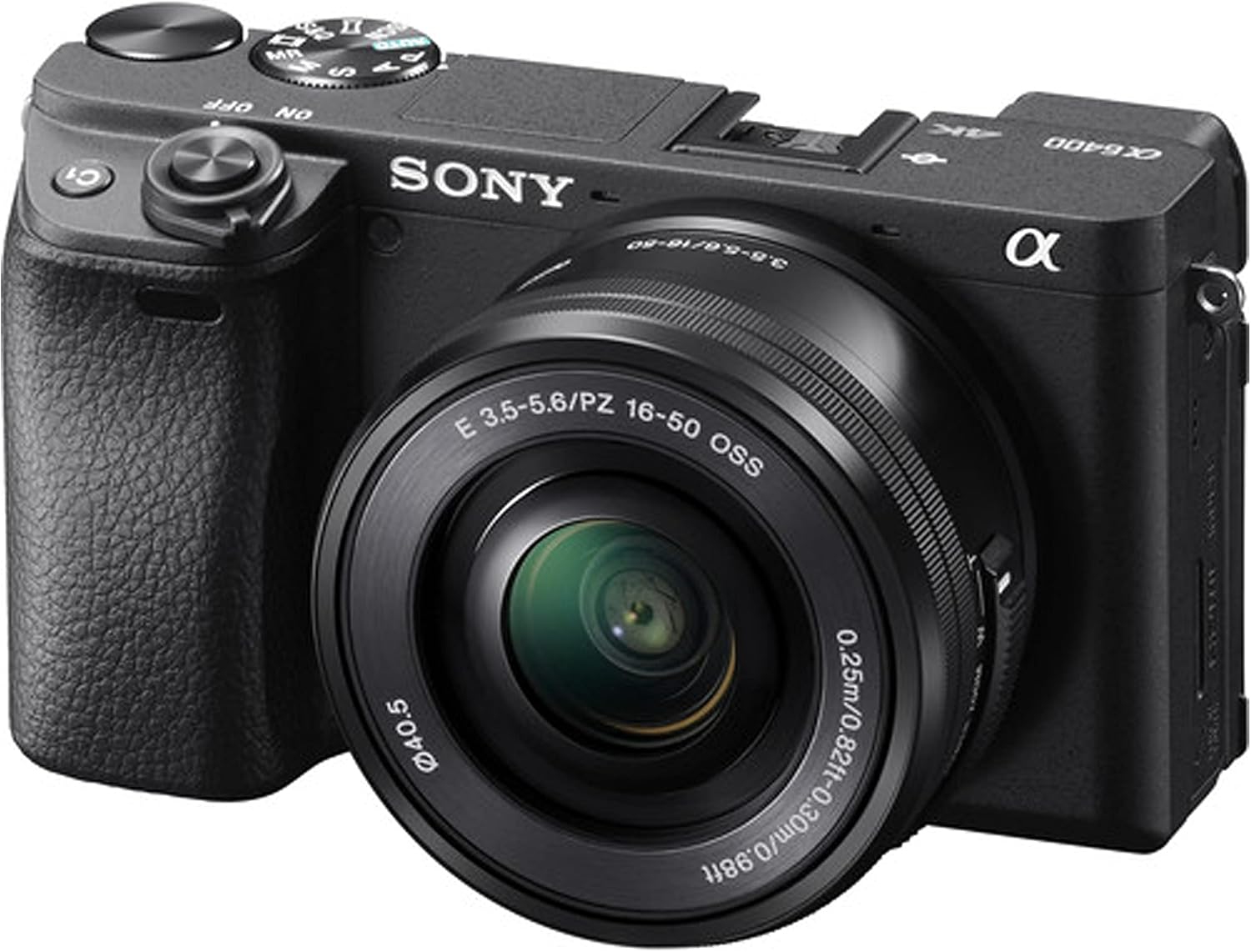 Sony a6400 Mirrorless Camera with 16-50mm Lens, 128GB Extreem Speed Memory,.43 Wide Angle & 2X Lenses, Case,Tripod, Filters, Hood, Grip,Spare Battery & Charger,Editing Software Kit -Deluxe Bundle
