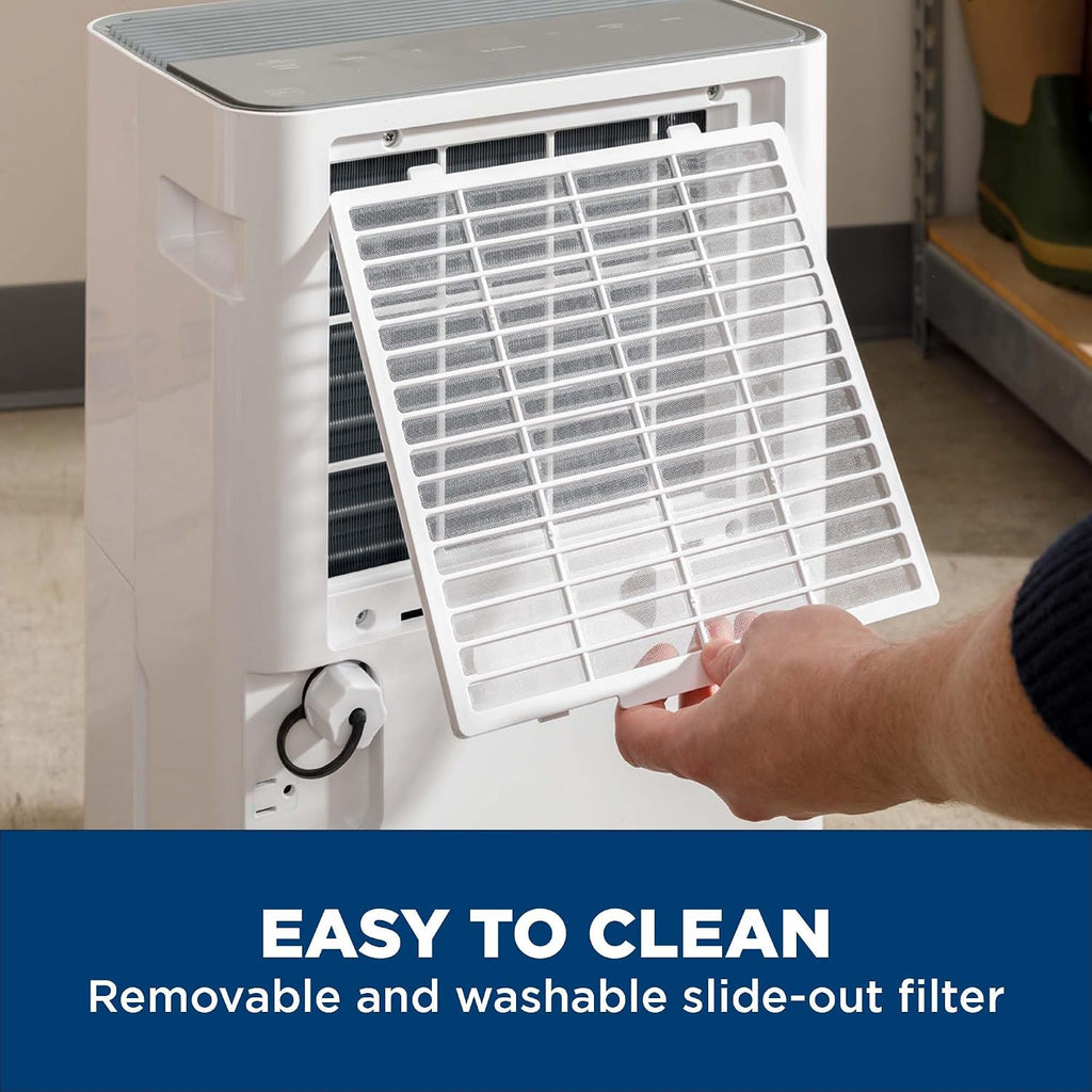 GE Energy Star Portable Dehumidifier for Basement, Bedroom, Bathroom, Closet or Small Rooms up to 1500 Sq Ft, 22 Pint with Removable Bucket and Continuous Drain Connect for Auto or Manual Drainage