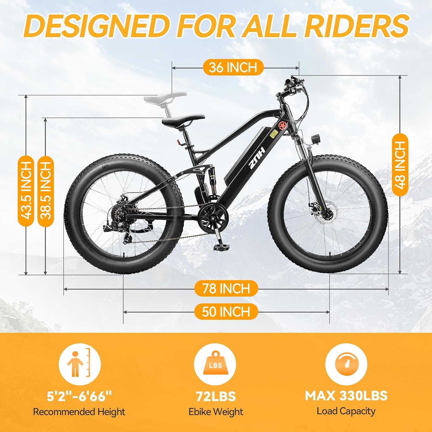 ZNH Electric Bike for Adults, 1000W Peak Motor 28MPH Mountain Ebike, 48V 13Ah Removable Battery Up to 65 Miles, 26' Electric Bicycle with 21-Speed Gear & Front Suspension, UL 2849 Certified